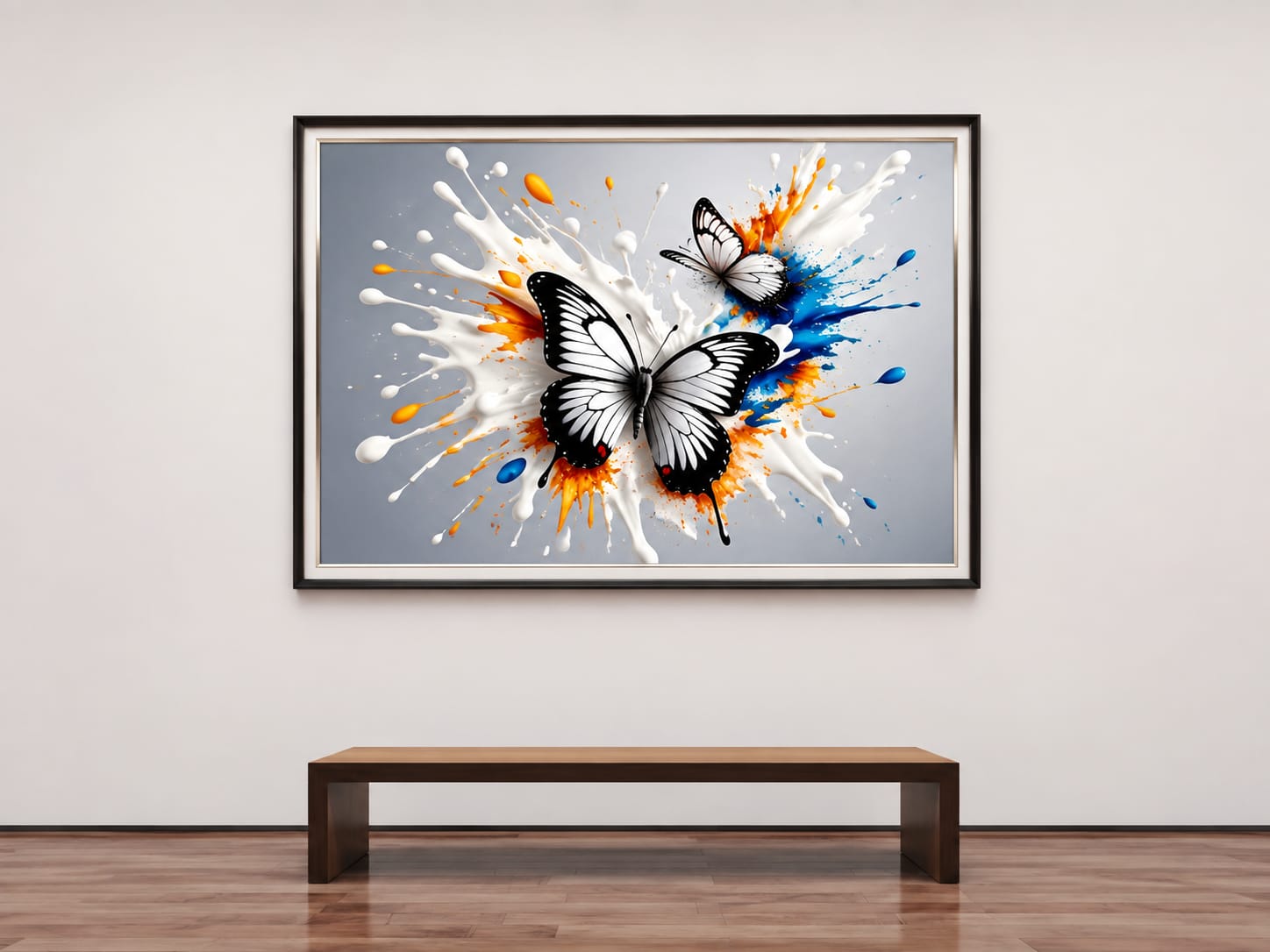 Butterfly Splash Modern Art framed wall art
