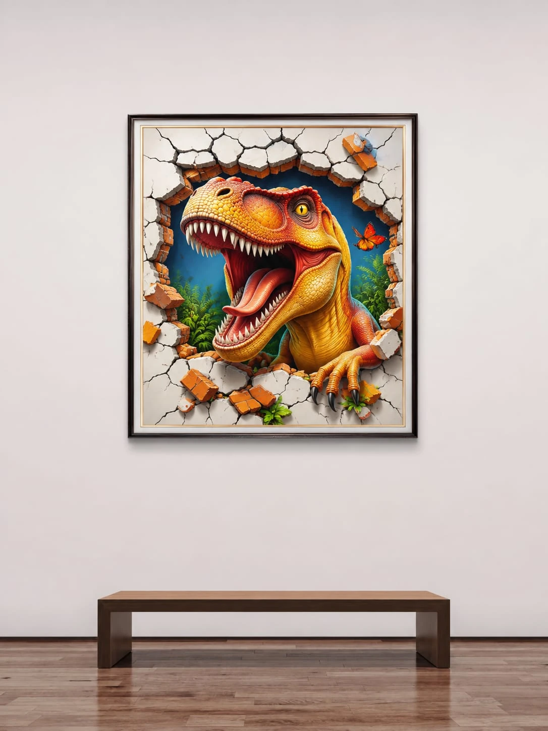 Dinosaur 3D Wall Break framed wall art