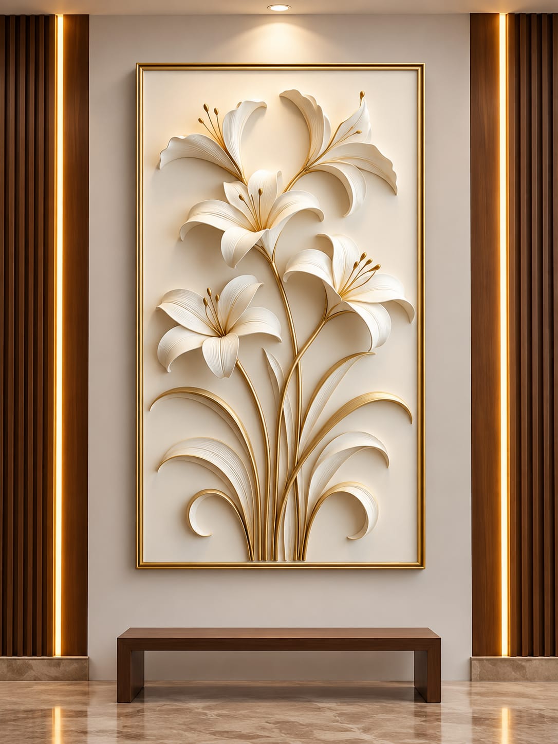 Floral Lily Relief Art framed wall art