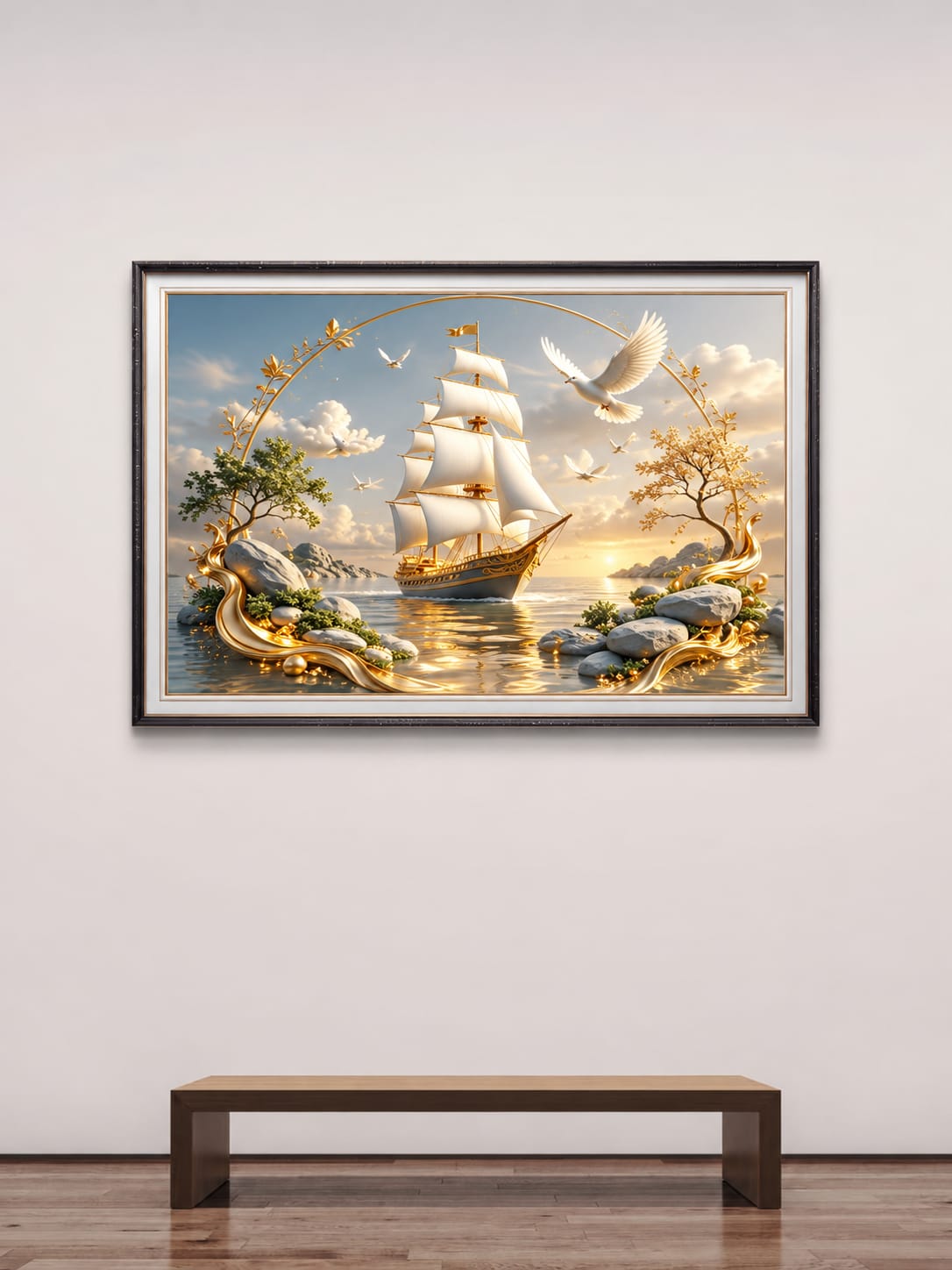 Peaceful Sailing Serenity framed wall art
